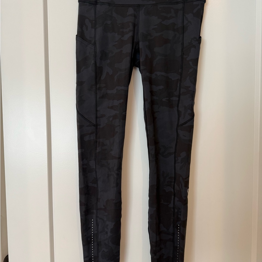 lululemon fast and free Black Camo Leggings